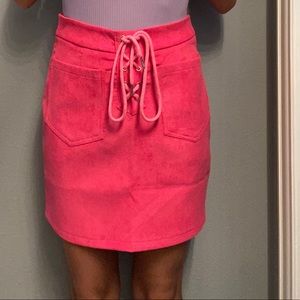 hot pink skirt